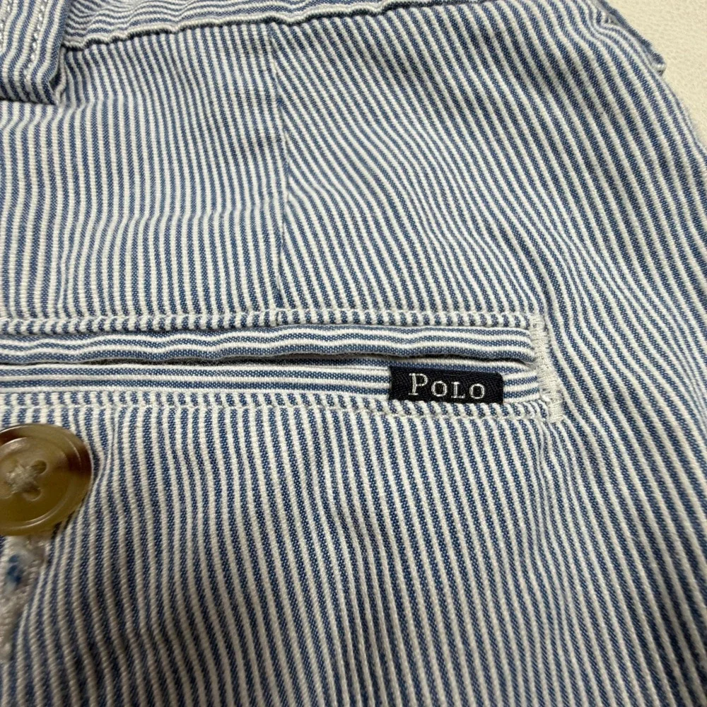 Polo Ralph Lauren‎ Mens Size 38 Blue White Pin Striped Classic Fit Shorts